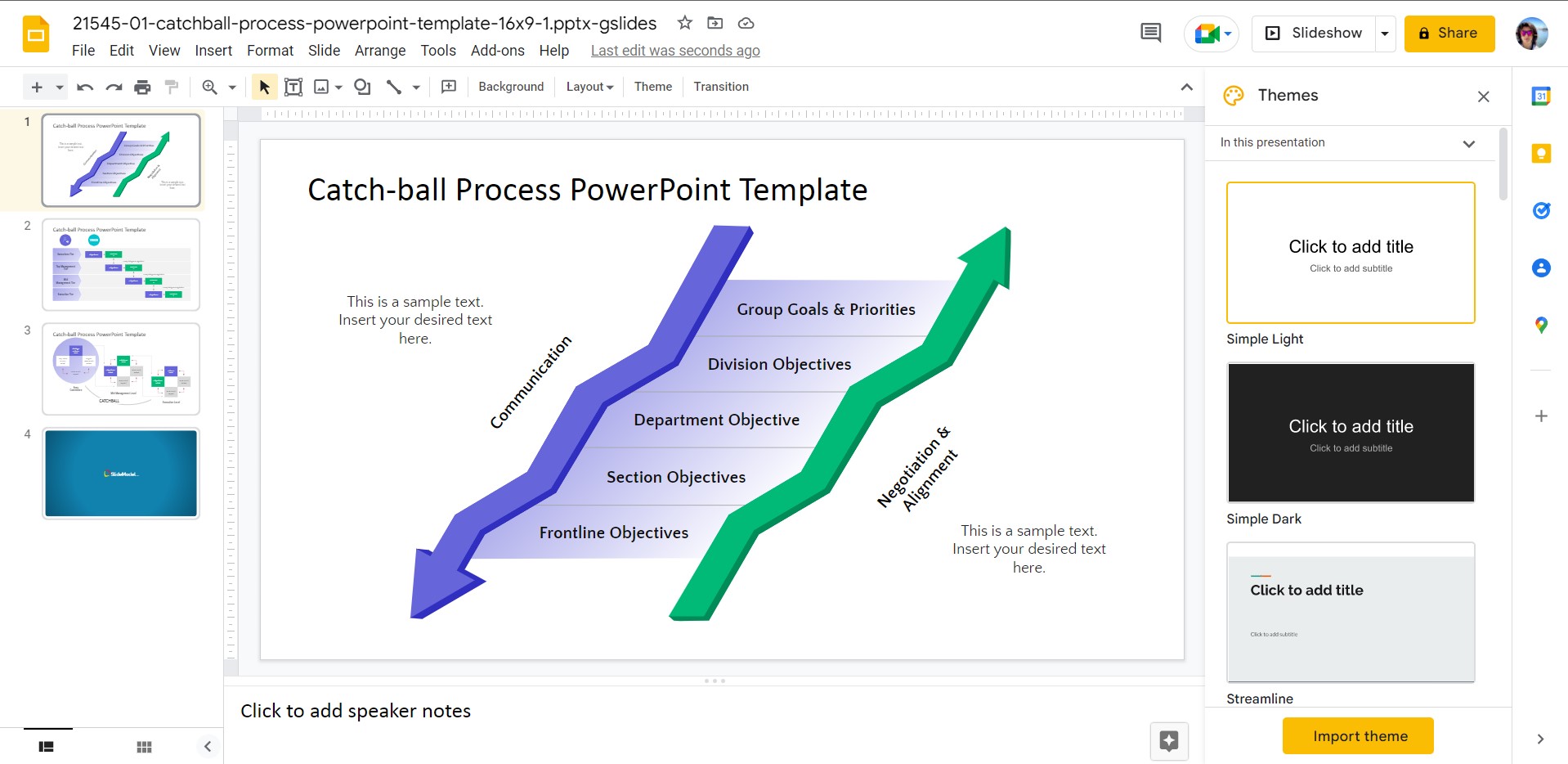 The start point for our tutorial on how to hide slides in Google Slides