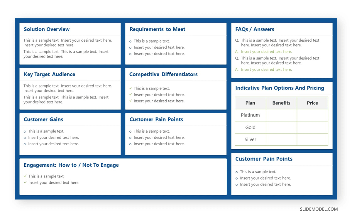 Example of a sales battle card