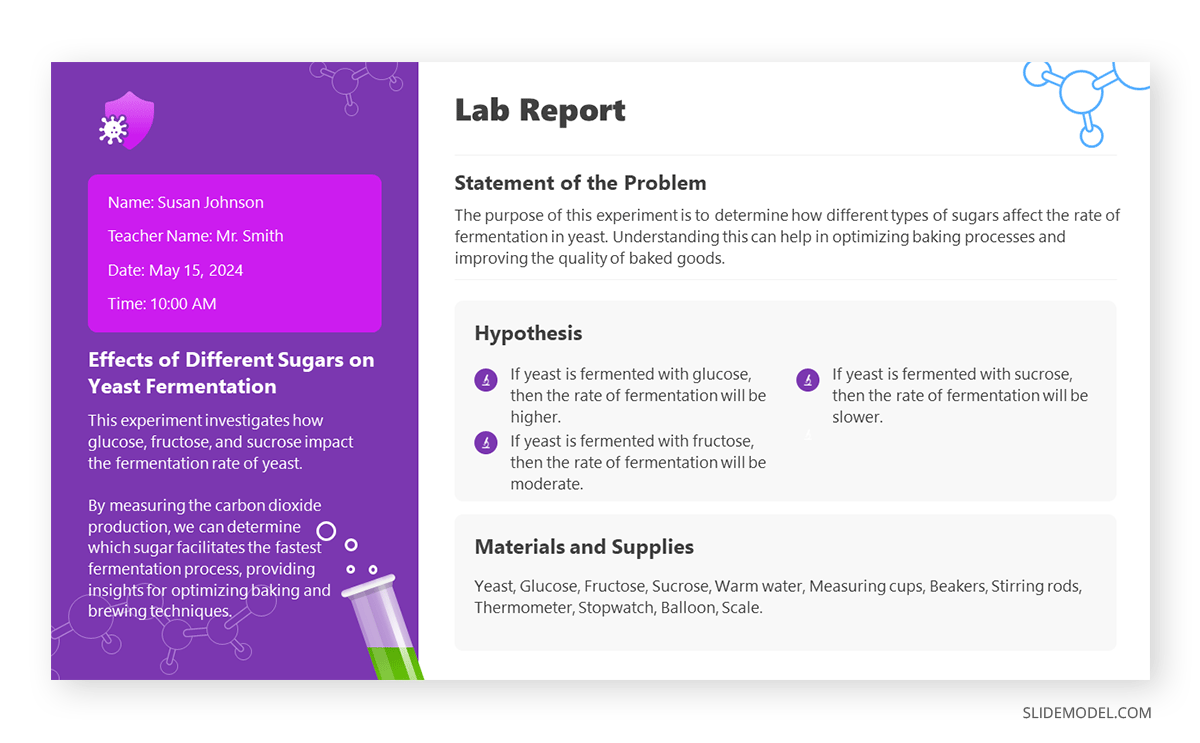 Introduction slide in academic report presentation