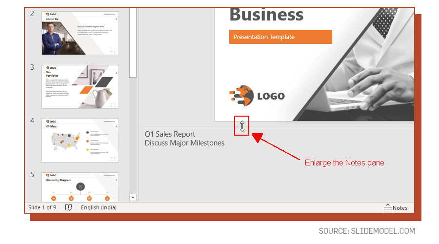 Adding Speaker notes to PowerPoint presentations