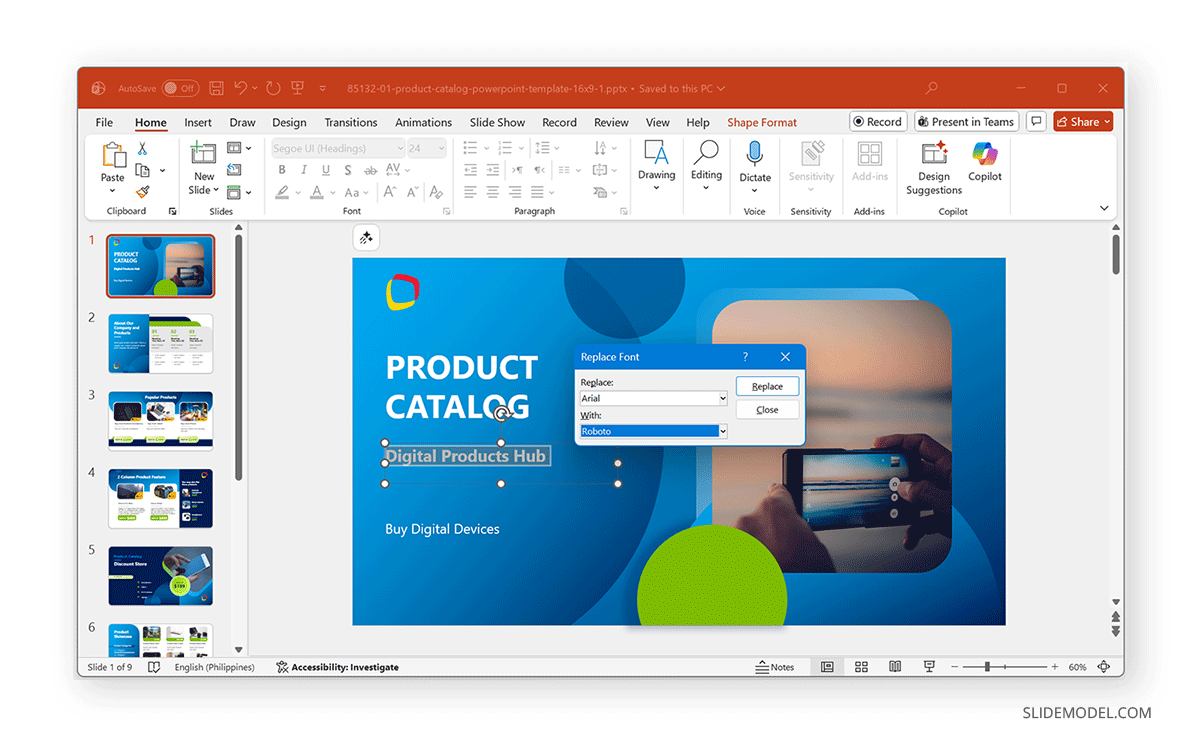 Replacing fonts in PowerPoint to fix compatibility issues