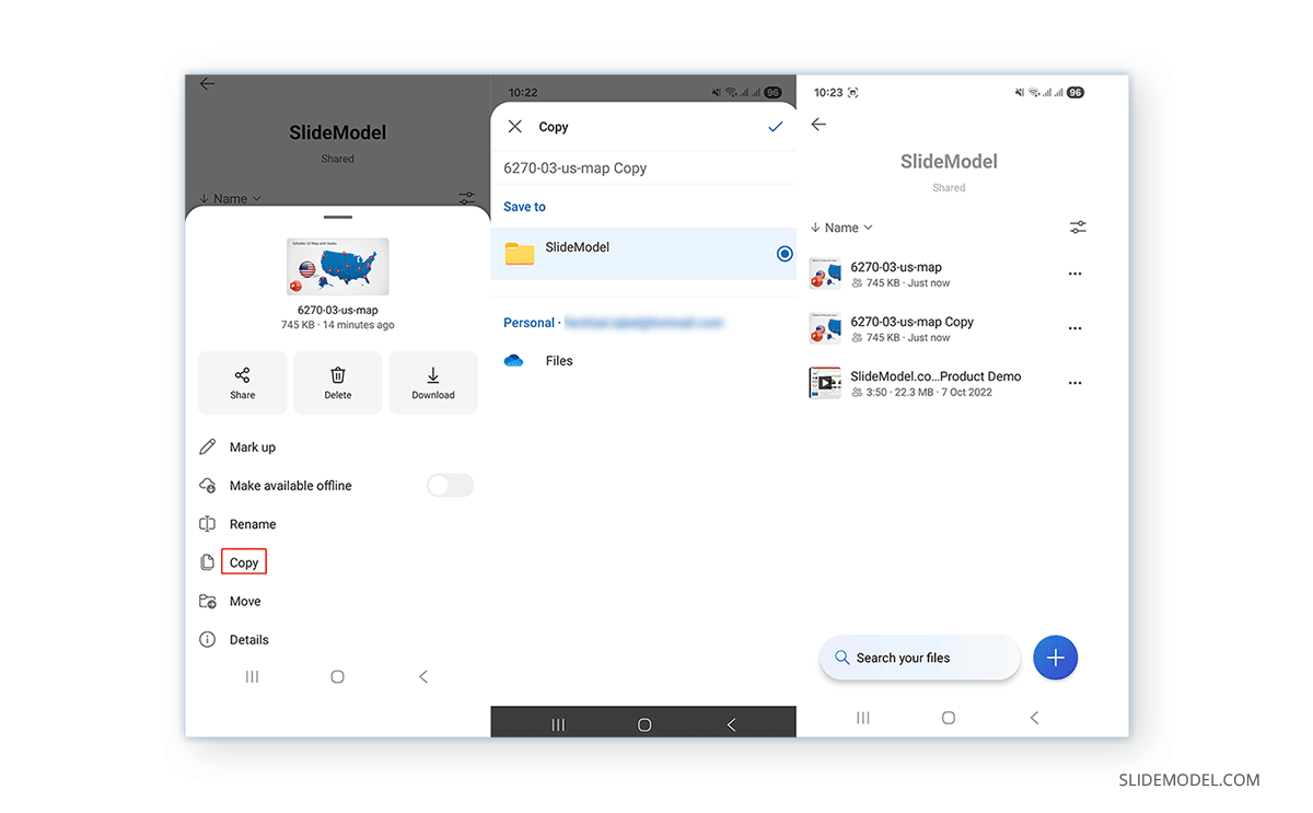 PowerPoint duplicate on Android device