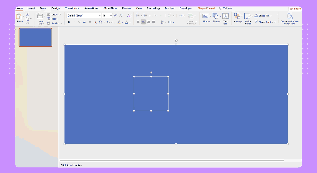 Shape cutout effect PowerPoint animation