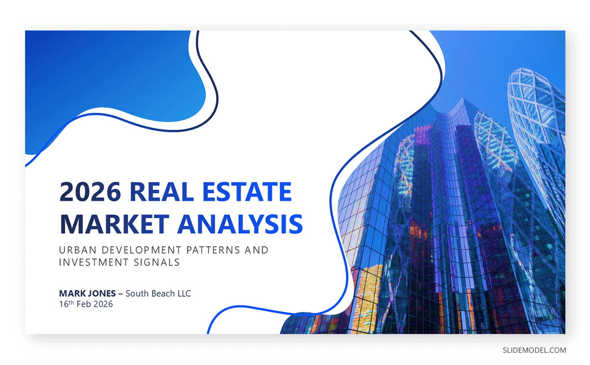 Real Estate title slide example PowerPoint