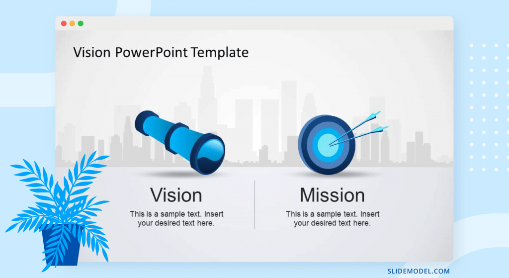 First slide for vision PowerPoint template presentation