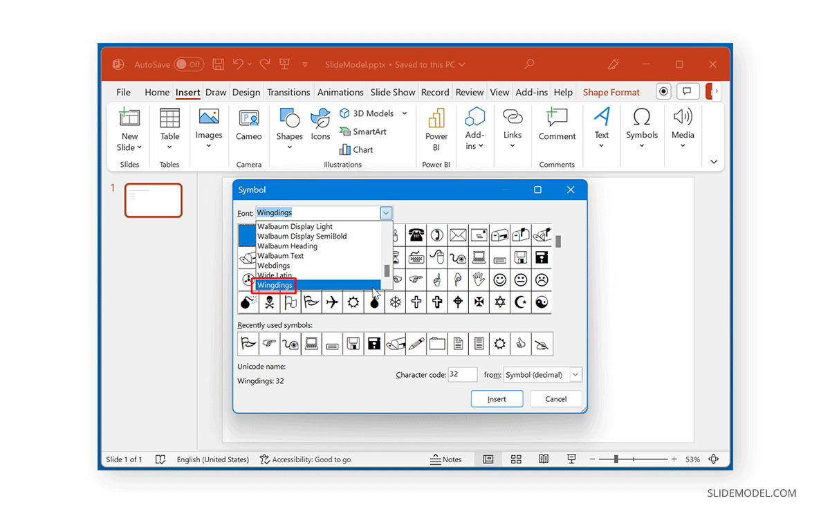 Select Windings in PowerPoint