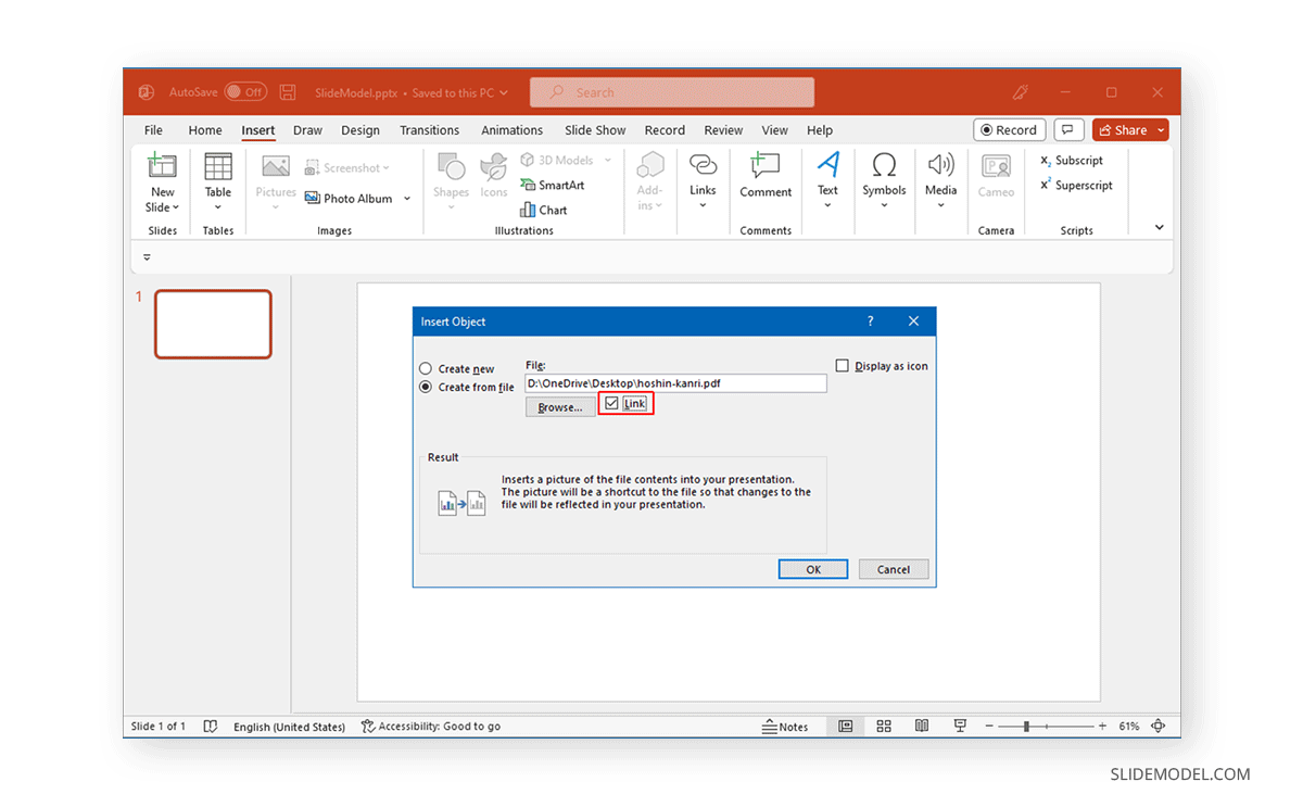 Sélectionnez un fichier PDF à insérer dans PowerPoint