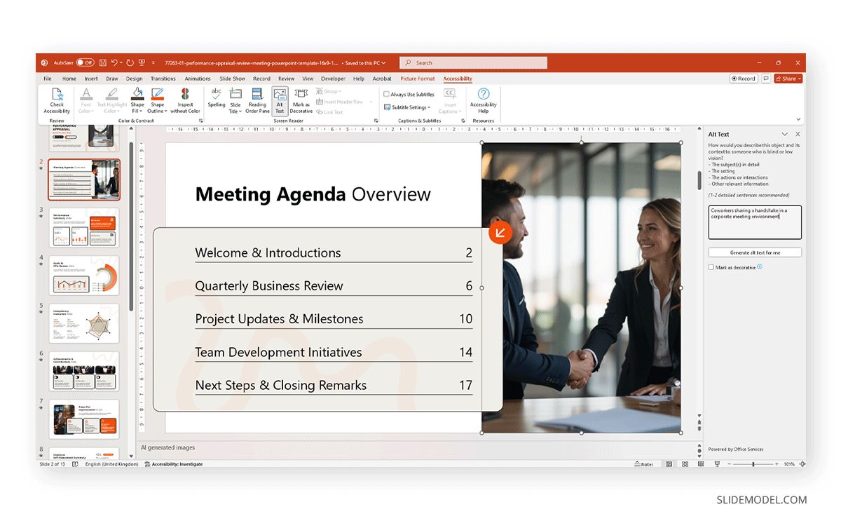 Editing image Alt Text in PowerPoint