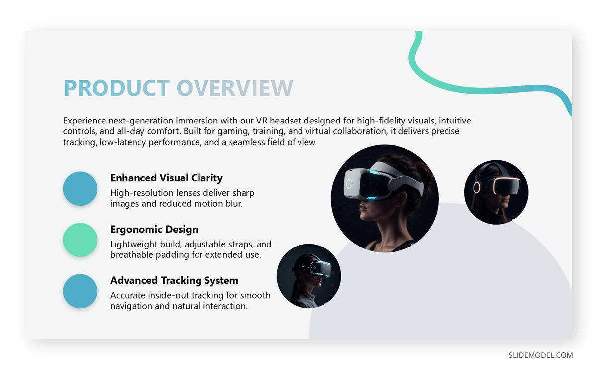 Overview of product slide template for product catalog
