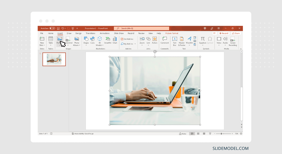 How to insert content in a PowerPoint presentation. 