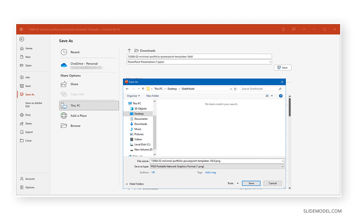 Save PowerPoint slide as an image