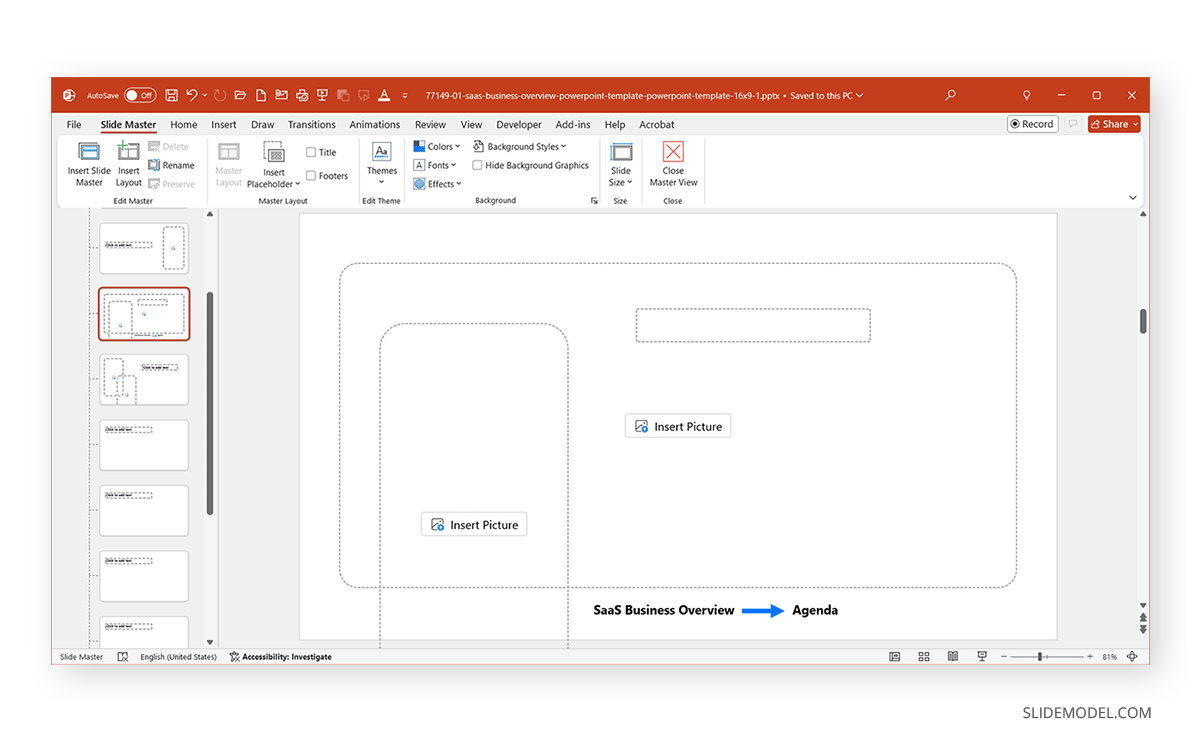 Breadcrumbs in PowerPoint generated inside Slide Master