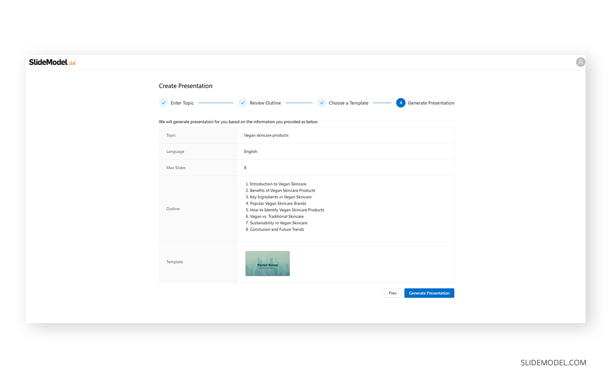 How to create a presentation with SlideModel AI