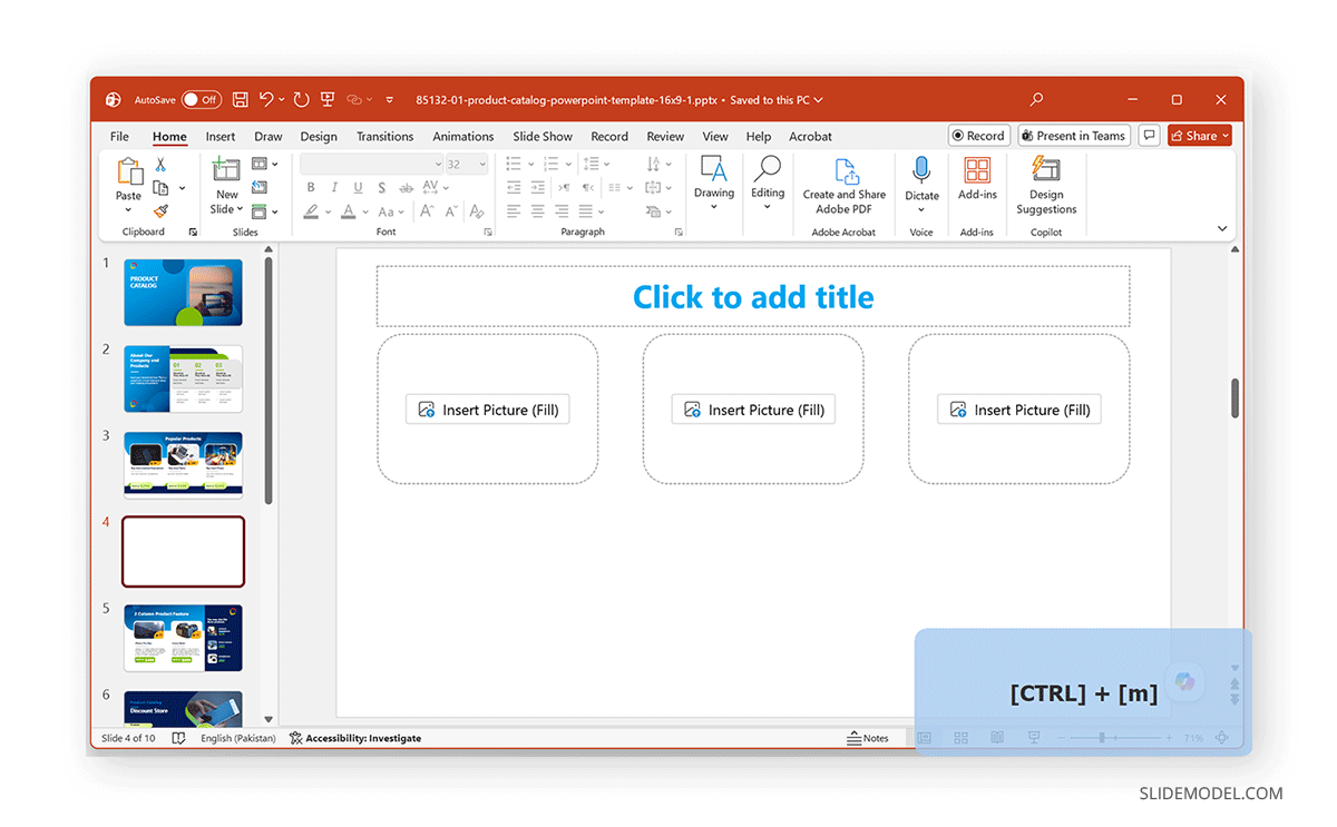 How to add a slide in PowerPoint with keyboard shortcuts