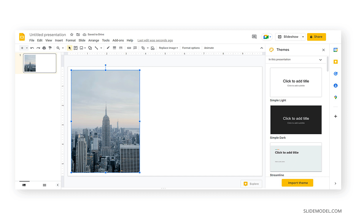 image loaded for drop shadow in google slides