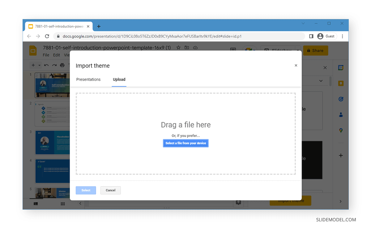 Télécharger un fichier PPT dans Google Slides