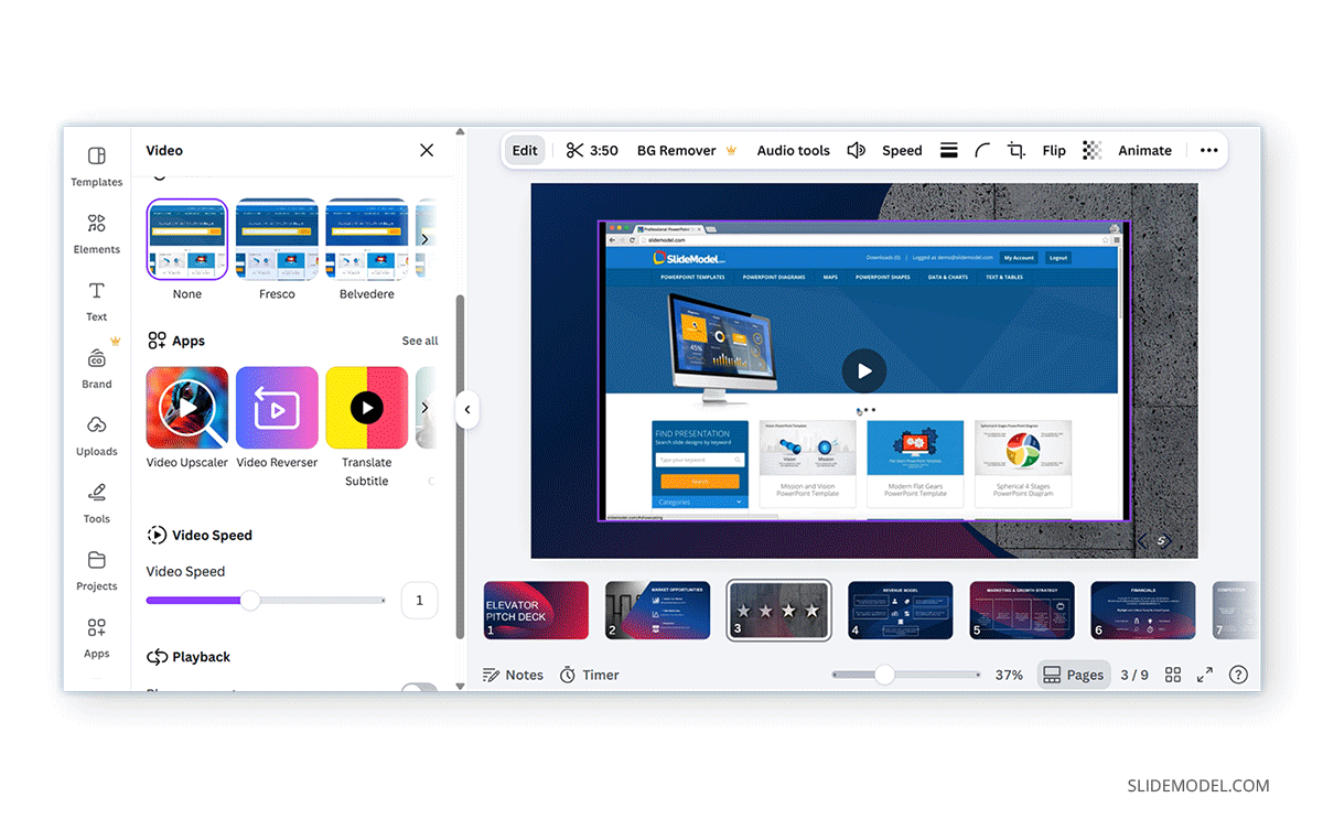 How to edit a video in Canva