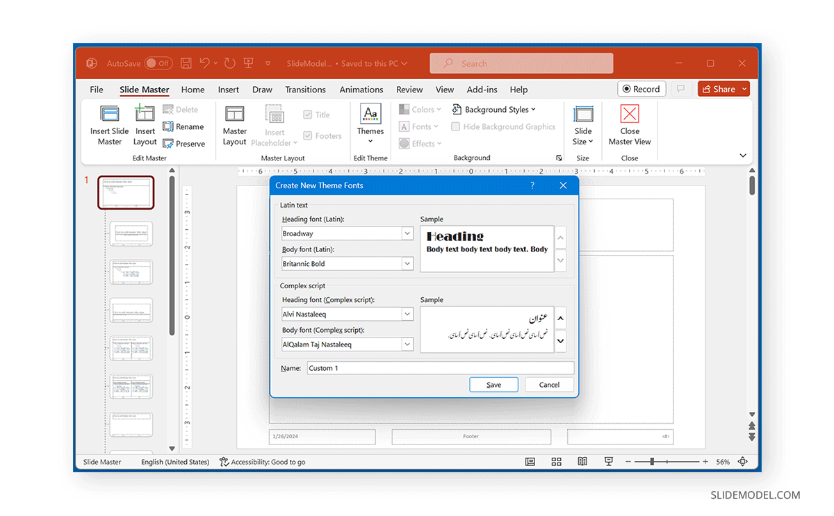 Change font type in PowerPoint