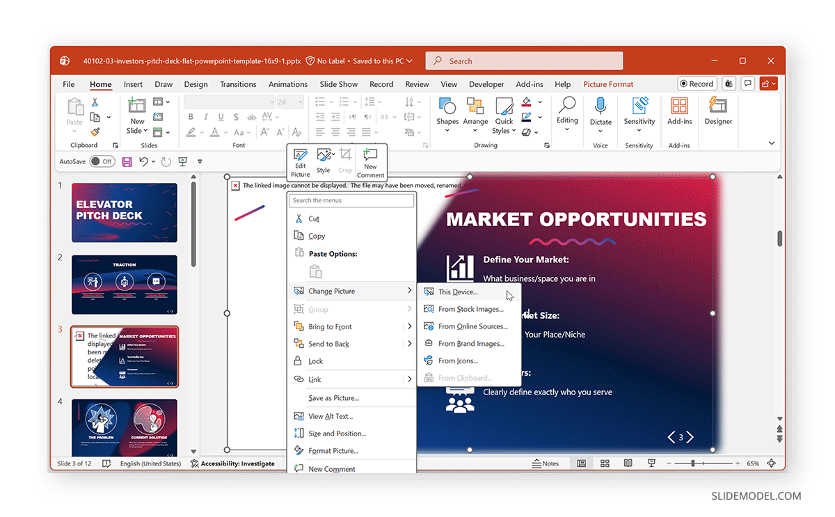 Updating image link in PowerPoint