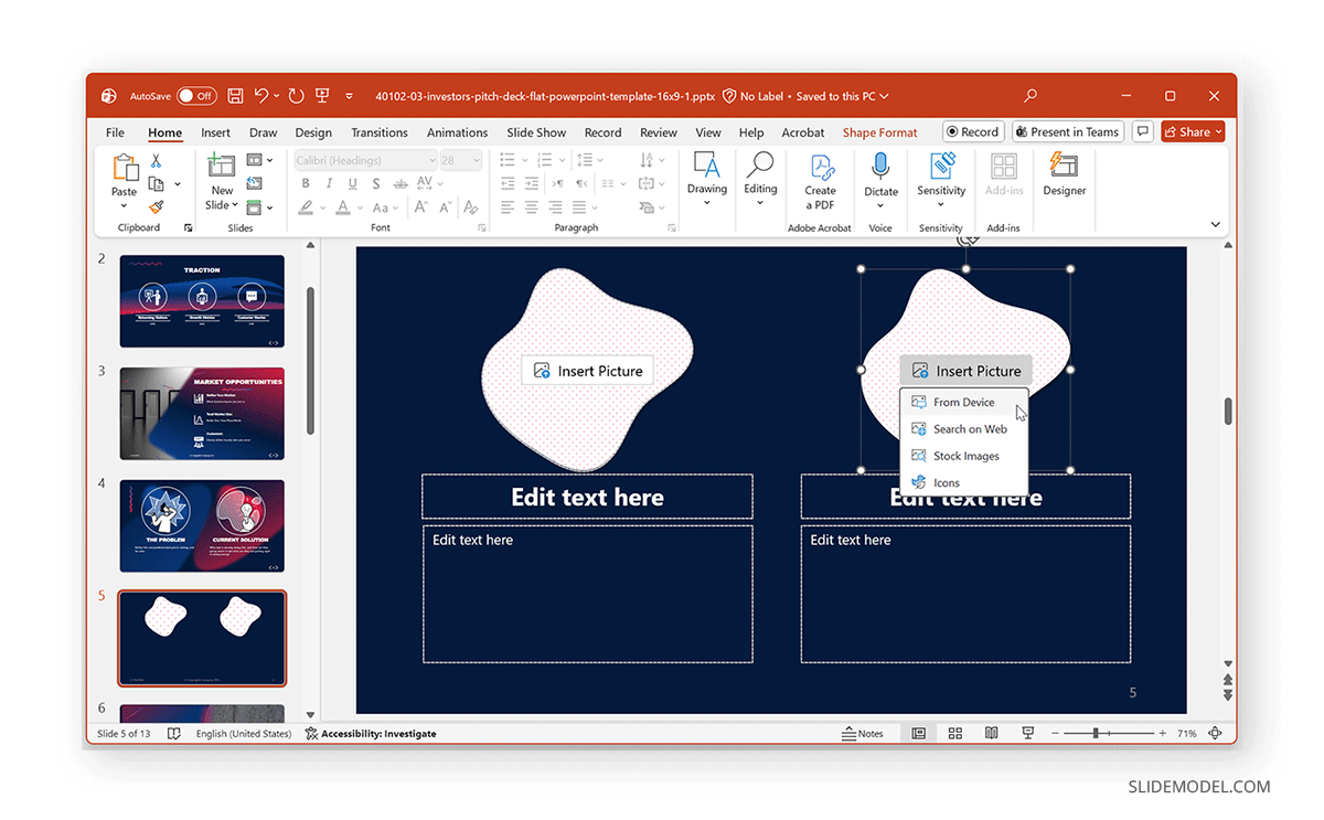 Picture placeholder in PowerPoint shape