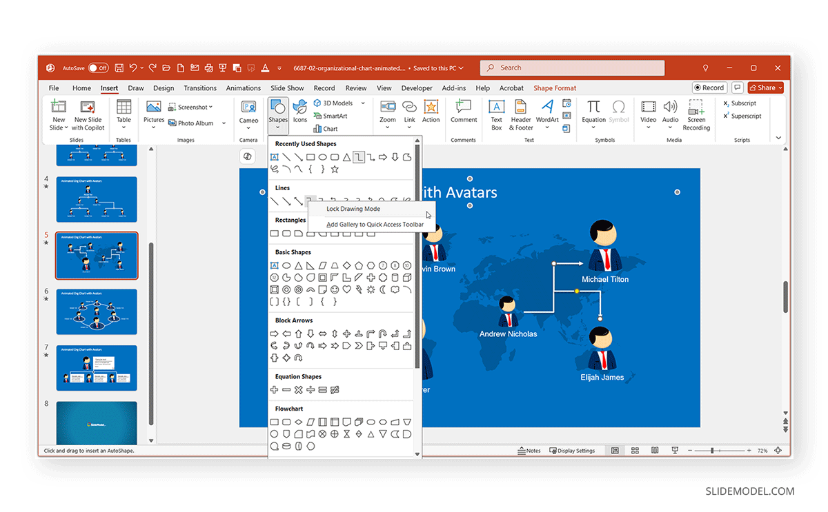 Lock drawing mode in PowerPoint