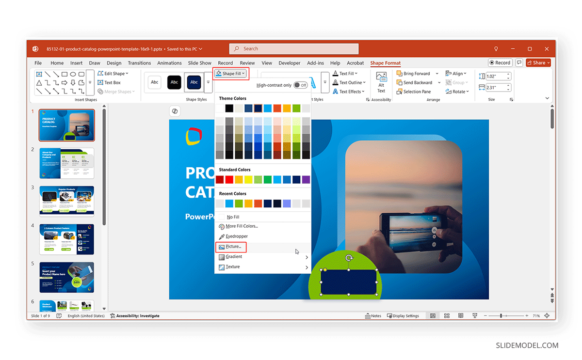 Changing shape color in PowerPoint