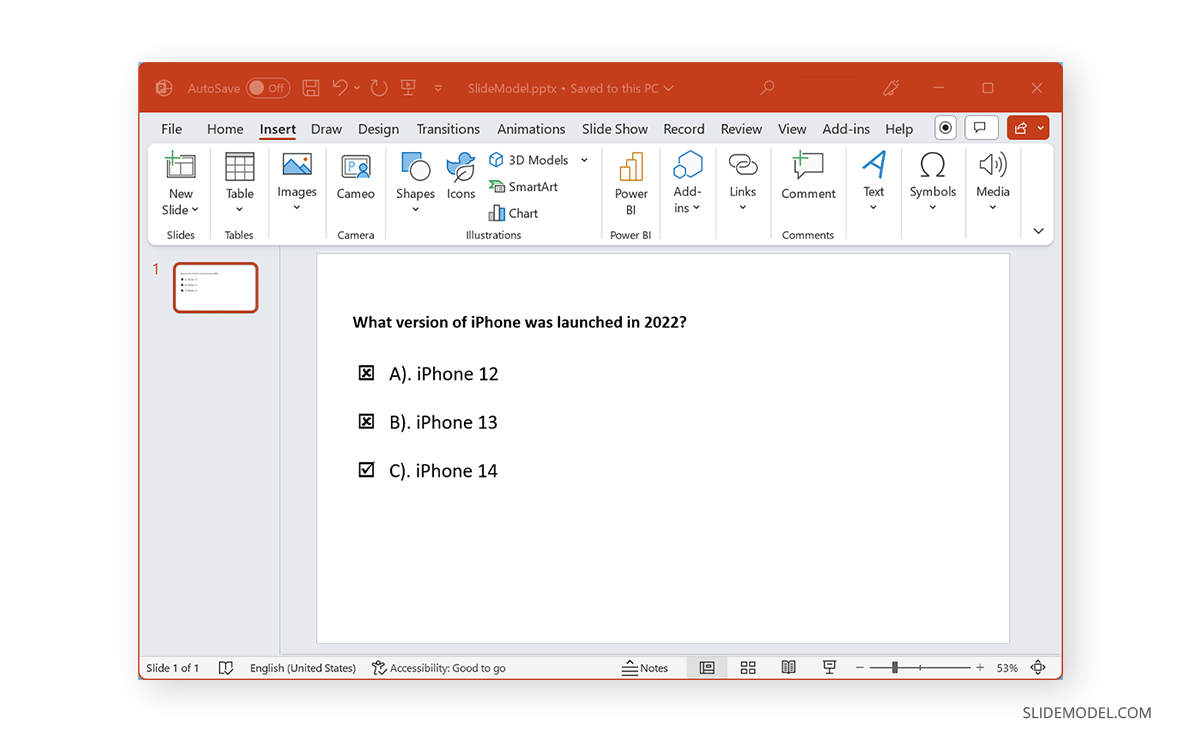 Checkbox and X mark from Windings