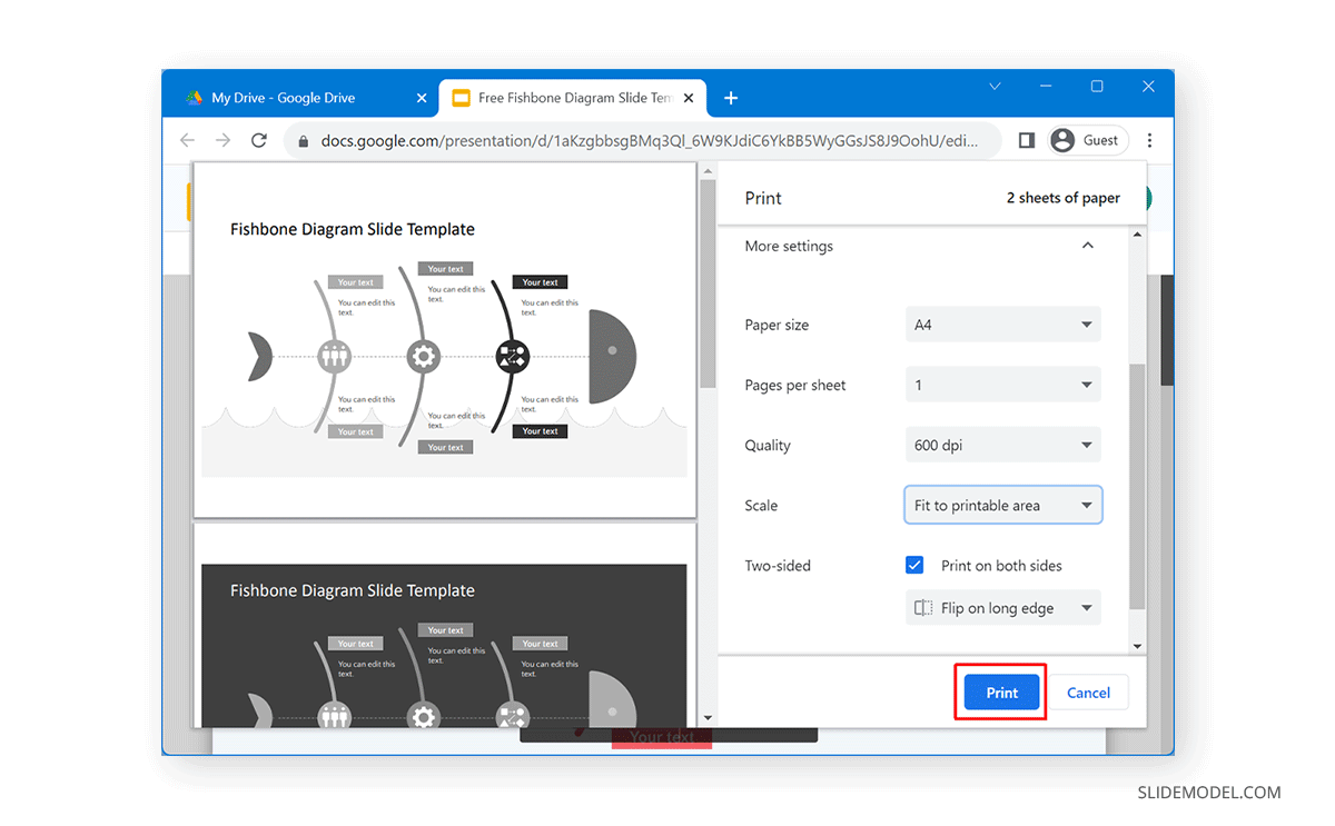 How to print Google Slides with notes