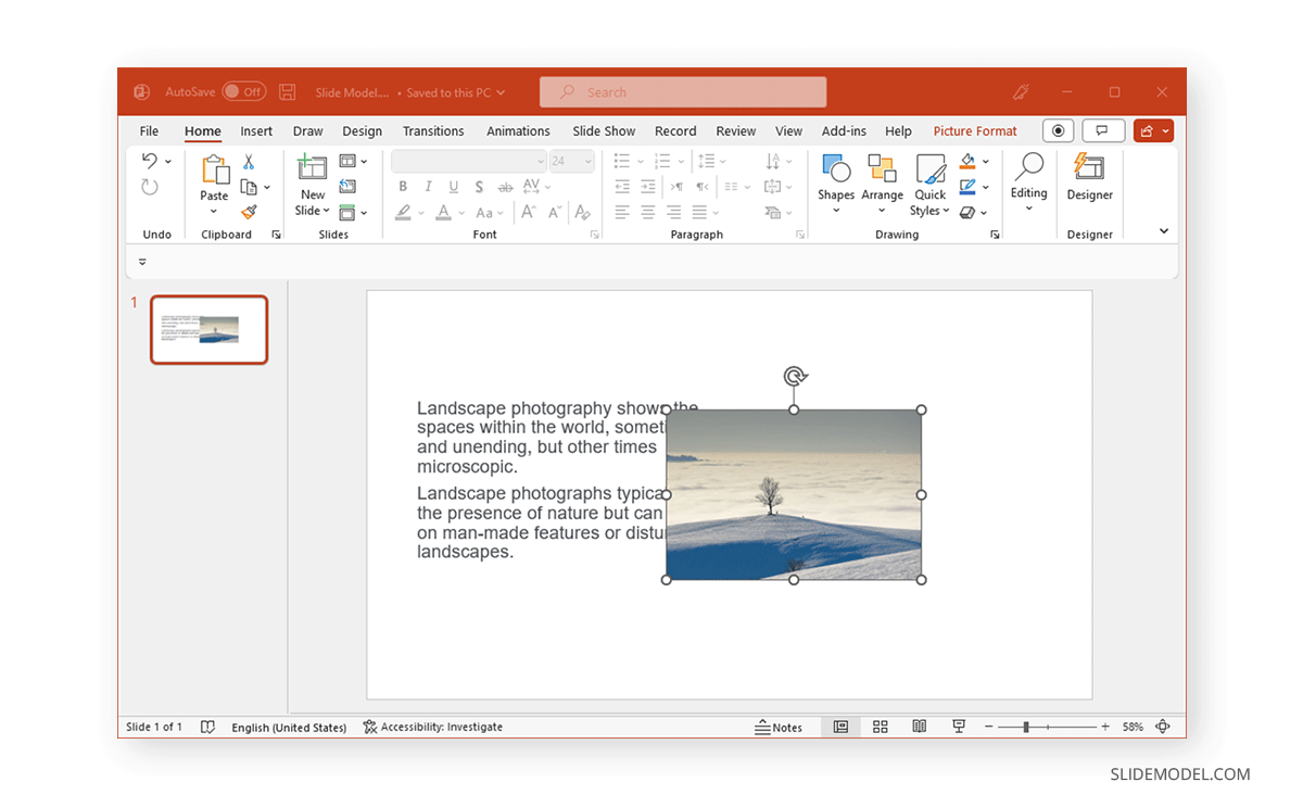 Comment habiller du texte autour d'une image dans PowerPoint