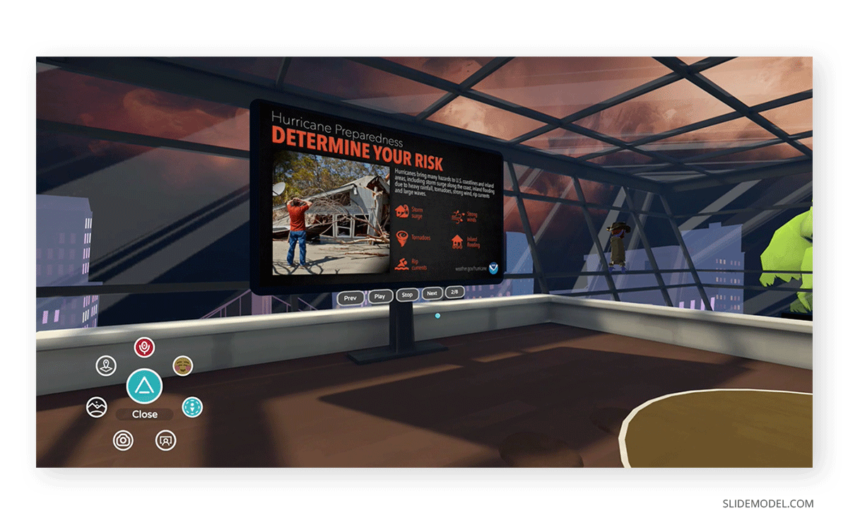 experiencing AltspaceVR meetings in the metaverse by SlideModel