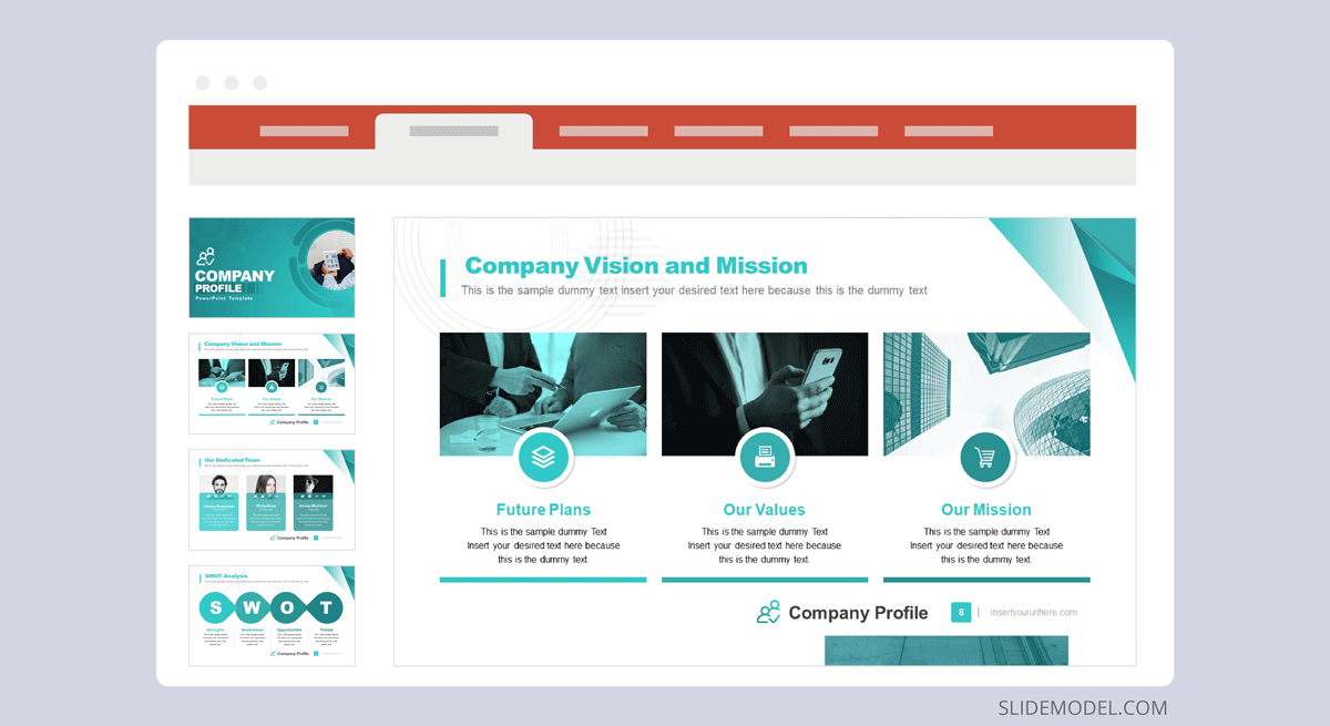 Defining a Company's Vision and Mission in Company Profile presentation