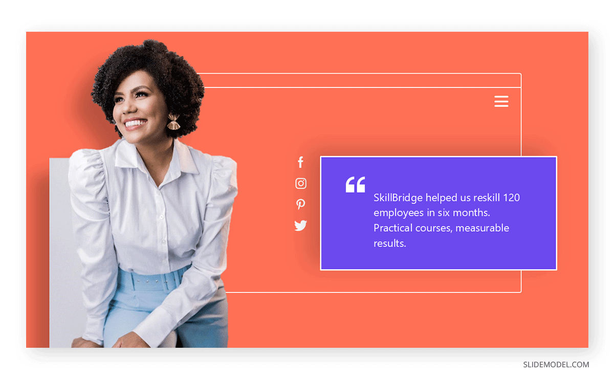 Review testimonial social proof slide