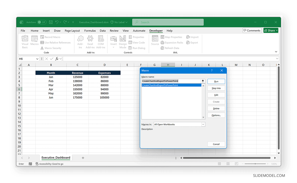 VBA Macros Excel data conversion PPT