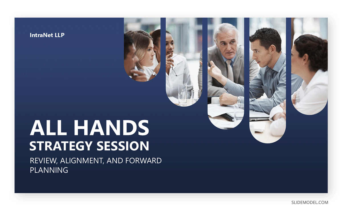 Dark-themed PowerPoint title slide example