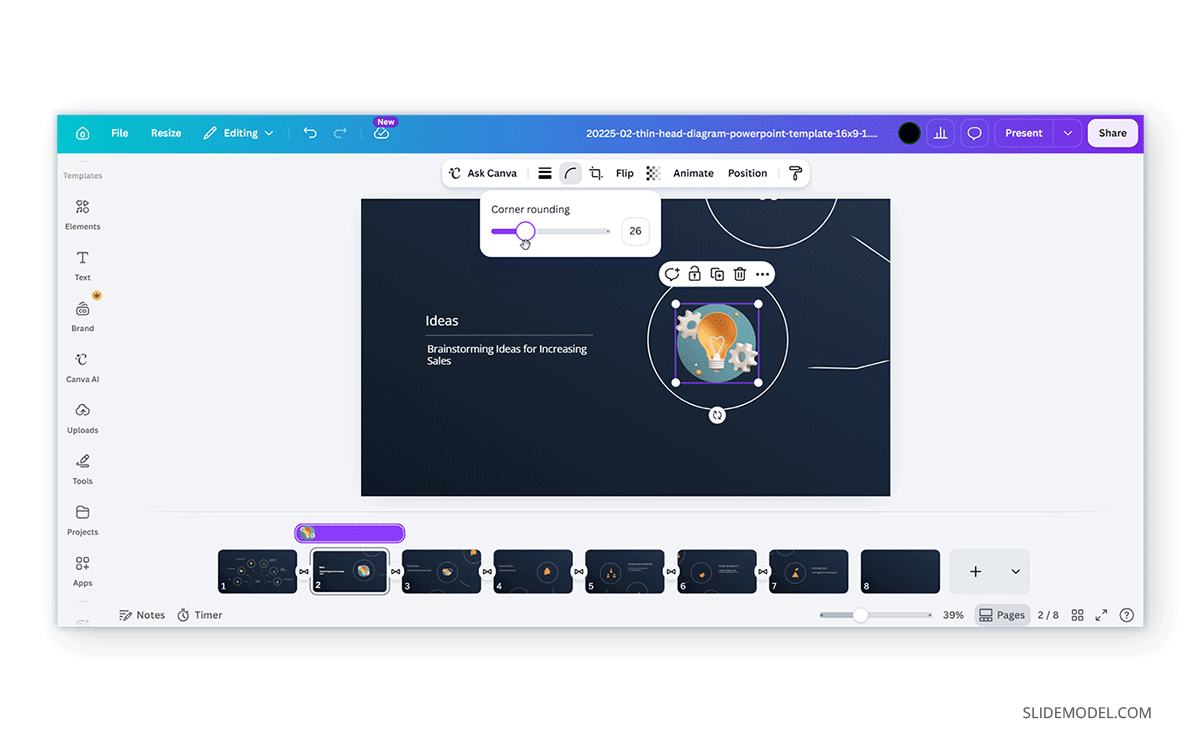 Customizing a GIF in Canva