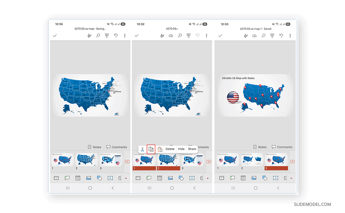 PowerPoint mobile duplicate slide