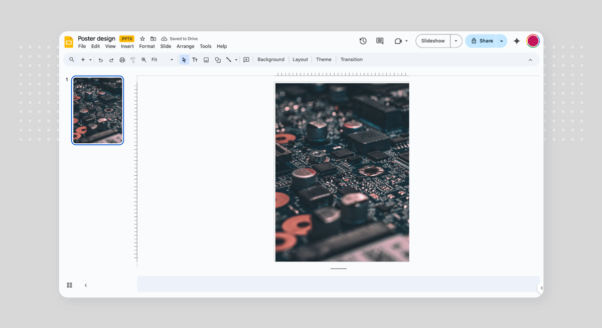 How to add an image to a Google Slides poster