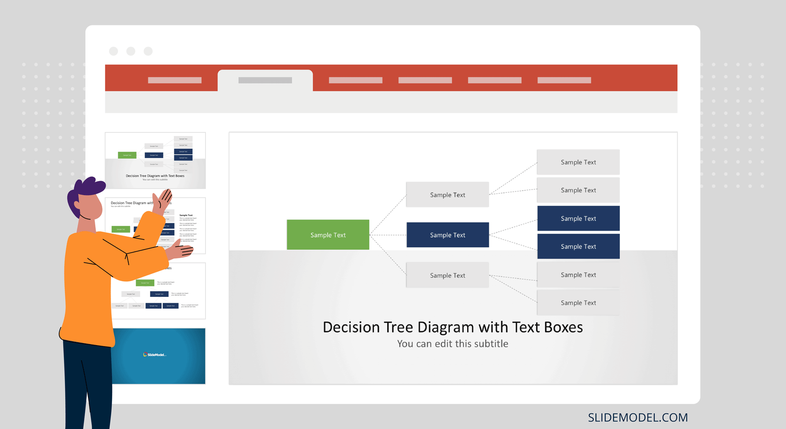 Divisional Organizational Chart template for presentations