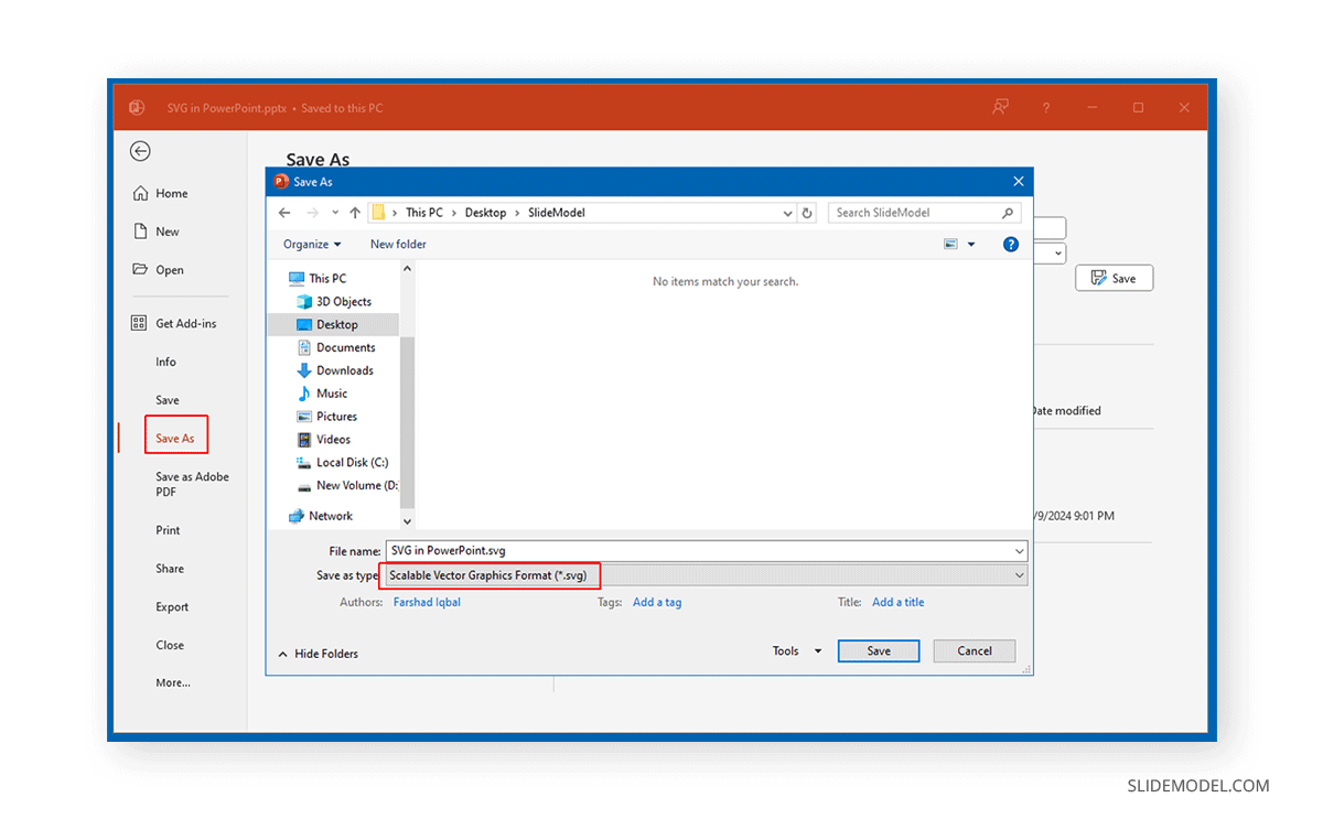 Save as SVG in PowerPoint