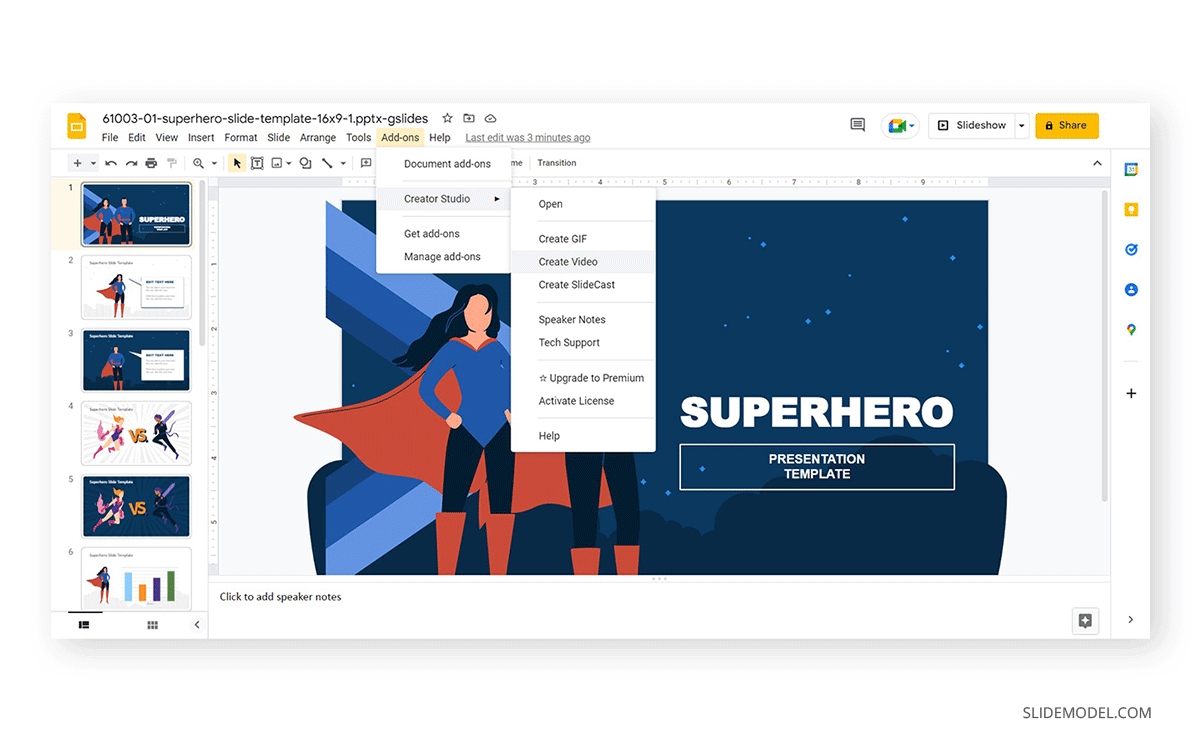 Convertir une présentation Google Slides en vidéo avec Creator Studio