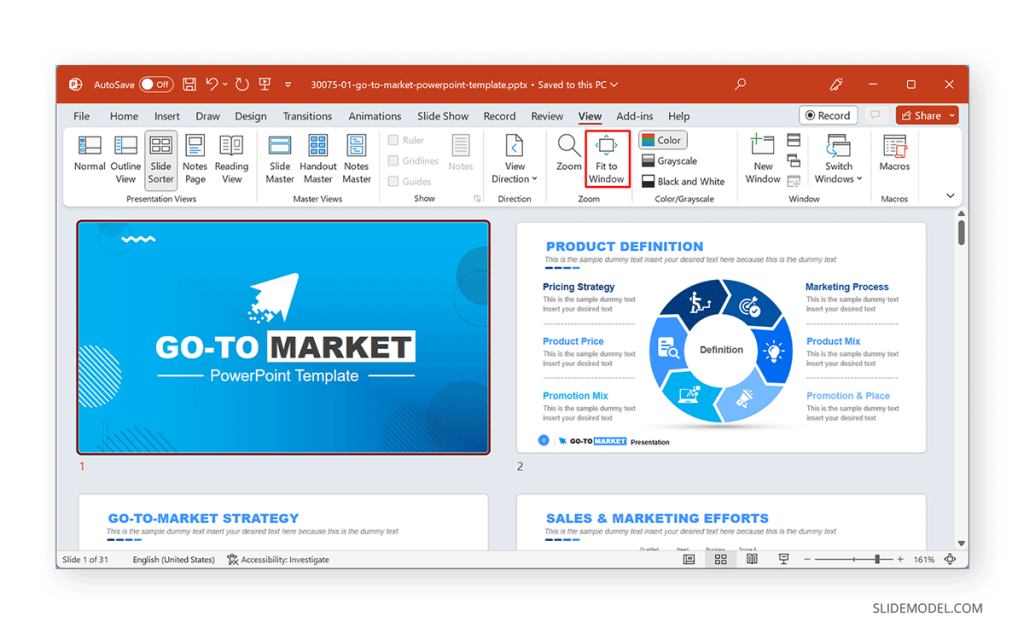 Adjust Slides for Better Viewing and Sorting