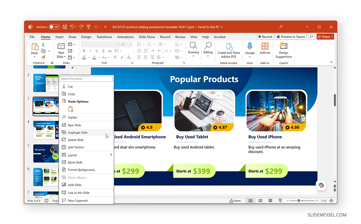 How to duplicate a PPT slide