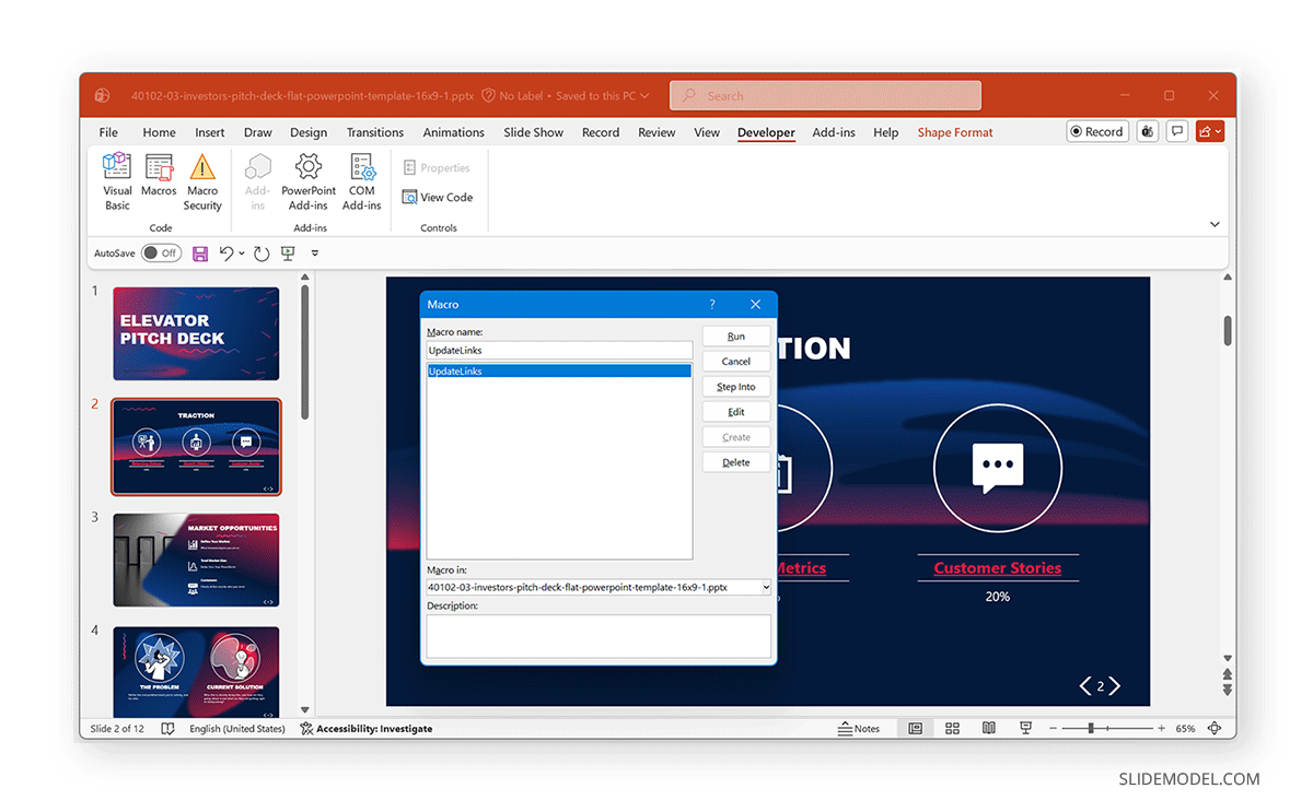 Updating links via VBA Macro in PowerPoint