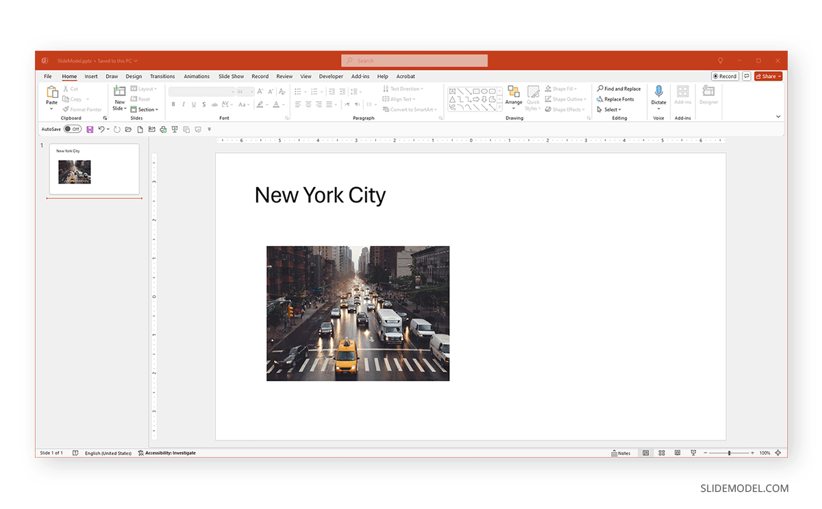 Picture placeholder in PowerPoint example