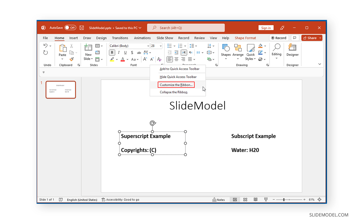 Personnalisation du menu du ruban dans PowerPoint