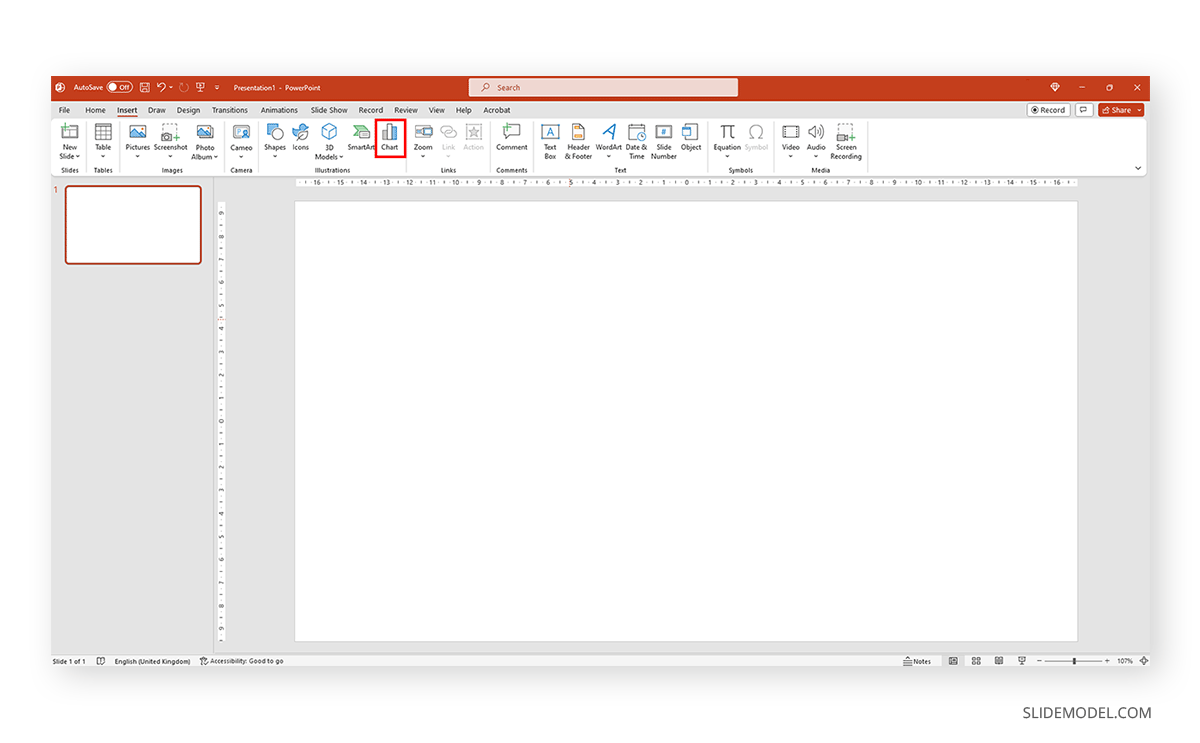 Insert chart in PowerPoint