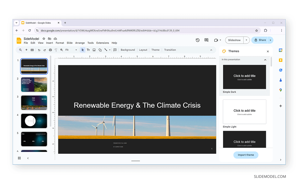 Slide deck with a native Google Slides theme