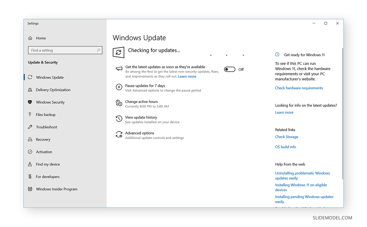 Updating Windows software