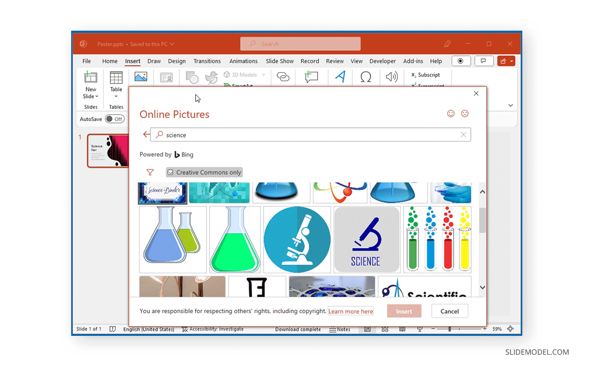 Insert online pictures in PowerPoint