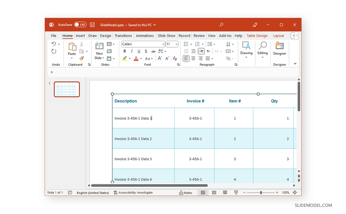 Comment saisir des données dans un tableau PowerPoint